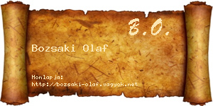 Bozsaki Olaf névjegykártya